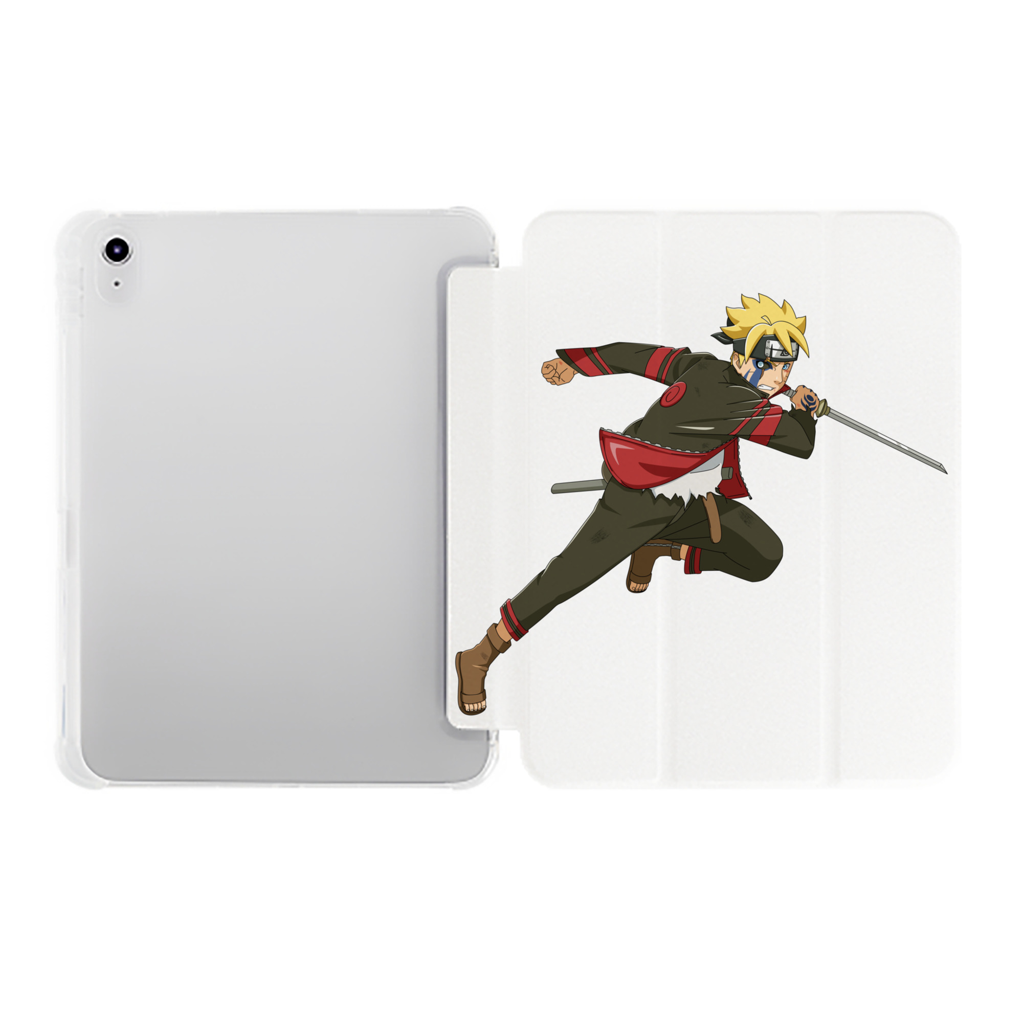 （画像用） NARUTO -ナルト- うずまき ボルト Uzumaki Boruto IPad ケース ペン収納付き 三つ折りスタンド PUレザー×シリコン 対応機種9.5/10.5/10.9インチ